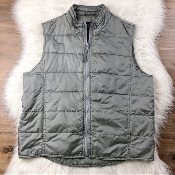 GAP Jackets & Blazers - GAP | Silver Gray Nylon Puffer Zip Up Vest K0336